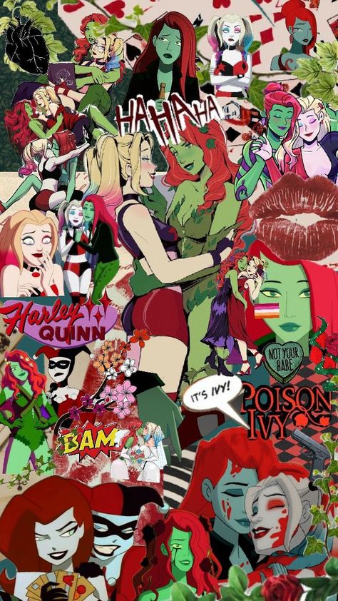 Harley Quinn and Poison Ivy 🖤 | Done By ♡Mila♡ | #HarleyQuinn #PoisonIvy #Fyp #DC Poison Ivy Cartoon, Poison Ivy Character, Poison Ivy Pictures, Harley Quinn Quotes, Disney Characters Wallpaper, Harley Quinn Artwork, Harley Quinn Comic, Theme Pictures, Cool Wallpapers Art