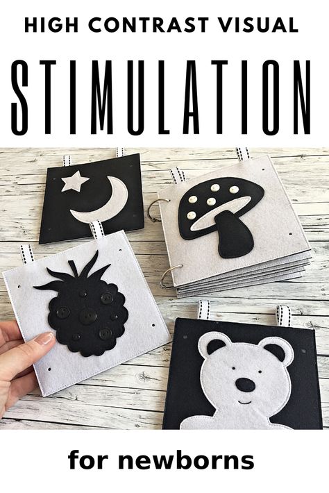 Contrast Pictures, Newborn Montessori, Felt Cards, Baby Zintuiglijk, Black And White Cards, Gender Reveal Gifts, Baby Toys Diy, Montessori Baby Toys, Baby Play Activities