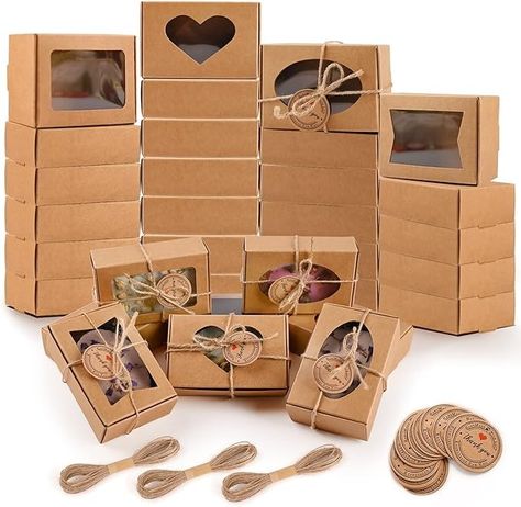 Amazon.com: Moukiween 32 Pcs Soap Boxes for Homemade Soap,3.54 X 2.36 1.2 Inch with Window ,Kraft Packaging Supplies : Home & Kitchen Mini Kraft, Kraft Packaging, Gift Wrap Box, Soap Making Supplies, Clear Window, Kraft Boxes, Homemade Soap, Soap Packaging, Soap Boxes