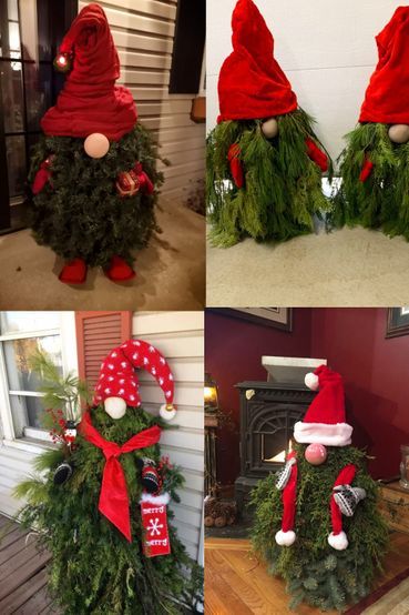 Christmas Knomes Evergreen Tree, Tomatoe Cage Christmas Trees, Christmas Craft Ideas For Adults, Gnome Trees, Easy Christmas Crafts For Adults, Tomato Cage Crafts, Christmas Knomes, Christmas Trees Ideas, Tomato Cage Christmas Tree