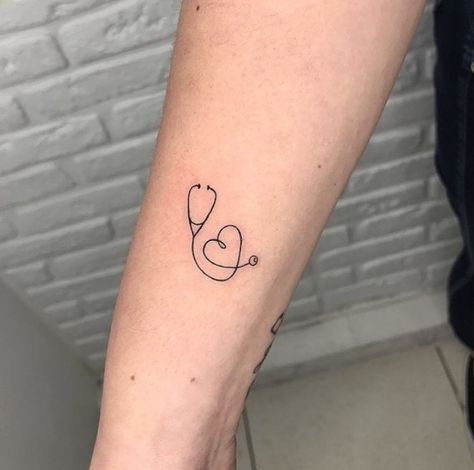 Nurse Tattoos For Women Small, Ems Tattoos Female, Nursing Tattoos For Women, Nurse Tattoo Ideas Small, Nursing Tattoo, Healthcare Tattoo, Nursing Tattoos, Nurse Tattoo Ideas, Stethoscope Tattoo