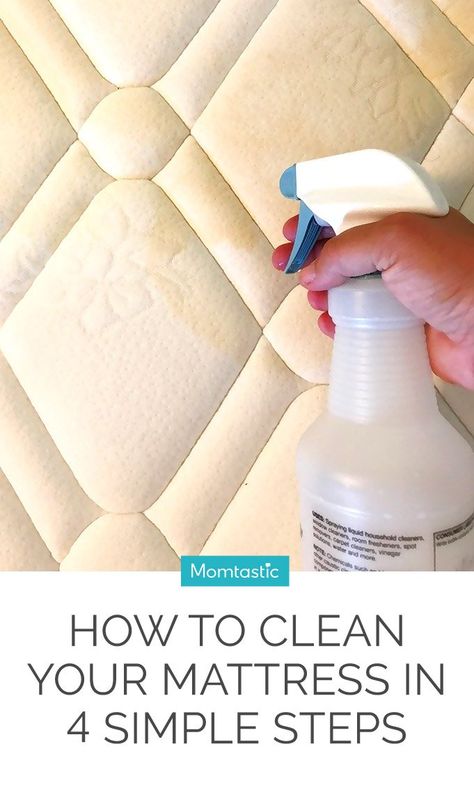 How to Clean Your Mattress in 4 Simple Steps Clean Your Mattress, Mattress Cleaner, Diy Mattress, Mattress Stains, Disinfectant Spray, Mattress Cleaning, Dawn Dish Soap, Household Cleaning Tips, Cleaning Recipes