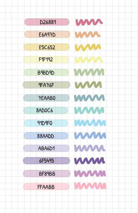 notion study template Good Notes Colour Code, Highlighter Codes Goodnotes, Good Notes Colour Palette, Digital Notes Color Palette, Hex Colors Palette, Good Notes Palette, Goodnotes Pen Colors, Procreate Hex Codes, Pretty Hex Codes