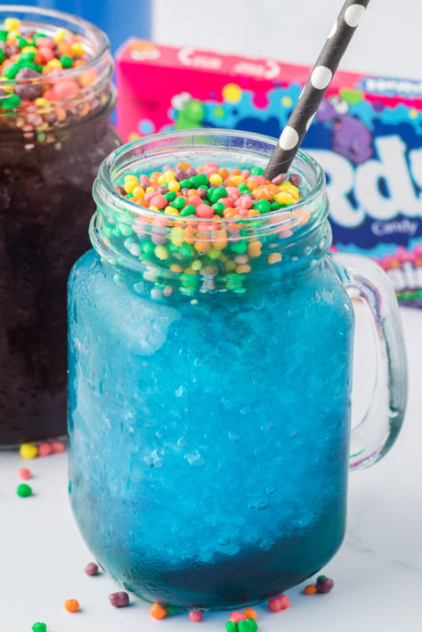 Ninja Creami Copycat Sonic Nerds Slushes Blue Raspberry Slushie Recipe, Wine Slush, Watermelon Slushie, Ninja Ice Cream Recipe, Slush Recipes, Frozen Drink Recipes, Creami Recipes, Slush Puppy, Slushie Recipe