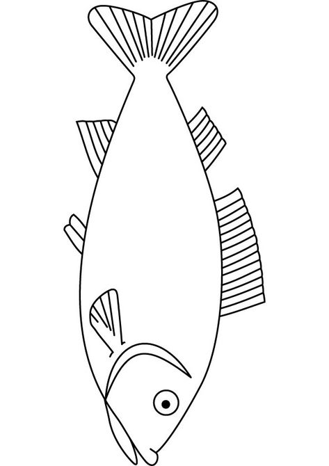 Download free fish coloring page Fish Template Printable, Print Making Ideas, Rainbow Fish Template, Fish Printables, Fish Coloring, Worksheets For Preschoolers, Finger Puppet Patterns, Writing Practice Worksheets, Fish Template