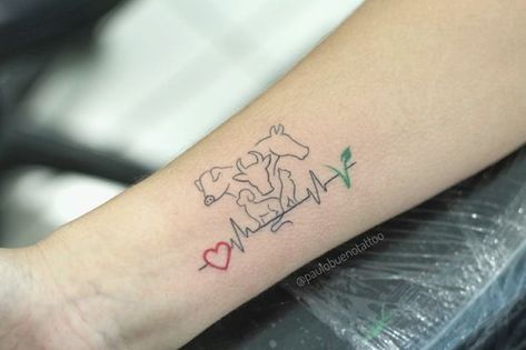 Tattoos For Veterinarians, Vetmed Tattoo, Veterinarian Tattoo Ideas, Vegan Tattoo Minimalist, Veterinary Tattoo Ideas, Veg Tattoo, Vet Tattoo Ideas, Vet Tech Tattoo Ideas, Veterinary Tattoo