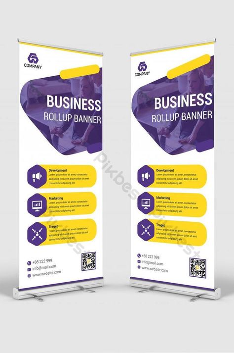 Professional Business Roll Up Banner Design Template #pikbest#Templates#Signage#Banner stand Stand Board Design, Stand Banner Design Ideas, X Stand Design Banners, X Banner Design Ideas, Banner Stand Design, Branding Display, Pull Up Banner Design, Standing Banner, Standing Banner Design