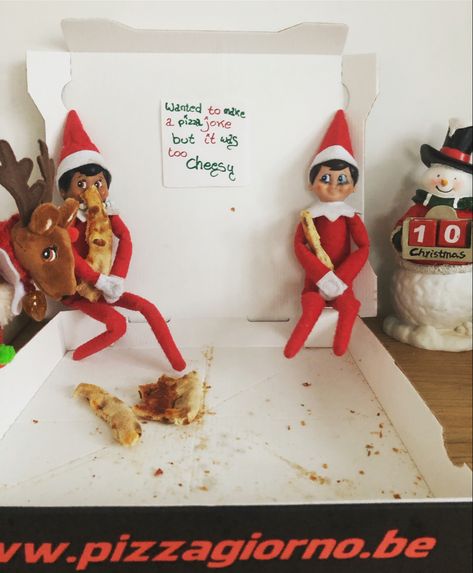 Pizza joke Elf On The Shelf Pizza, Pizza Jokes, Elf Ideas, On The Shelf, 1st Christmas, Elf On The Shelf, Elf, Pizza, Christmas