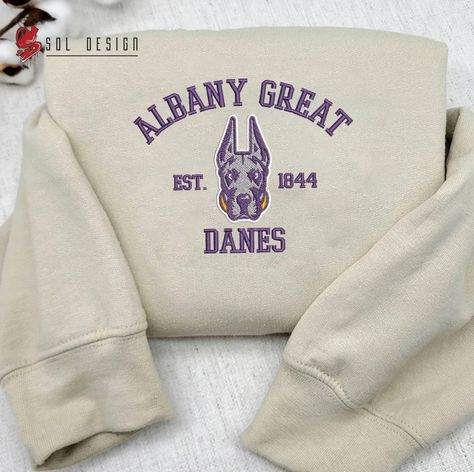 UAlbany Great Danes Est Embroidered Shirt, NCAA Team Embroidered SweatShirt, NCAA UAlbany Great Danes Crewneck, UAlbany Great Danes Embroidered Hoodie - Payhip Scsu Bulldogs, Ucla Bruins Logo, Bulldogs Logo, Texas State Bobcats, Embroidered T Shirt, Embroidery Crewneck, Mississippi State Bulldogs, Baylor Bear, College T Shirts