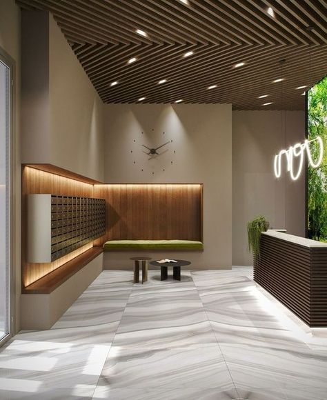 Mailroom Interior Design, Lobby Design Commercial, Residential Lobby Interior, Condo Lobby Design, Lobby Decor Ideas, Residential Lobby Design, Luxury Lobby Design, Luxury Lobby, Entrance Lobby Design