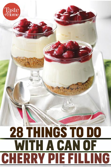 28 Things to Do with a Can of Cherry Pie Filling Cherry Cream Cheese Dessert, Rocher Torte, Cream Cheese Recipes Dessert, Cherry Cream Cheese, Dessert Thermomix, Coconut Dessert, Cream Cheese Desserts, Cherry Desserts, Fruit Toppings