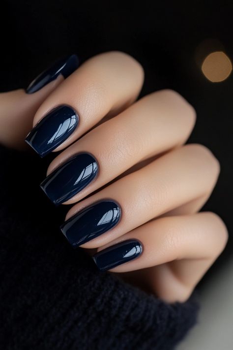 From Matte to Metallics: 33 Fall Nail Color Ideas You Can't Miss Fall Blue Nail Colors, Matte Navy Nails, Navy Fall Nails, Dark Navy Nails, Fall Nails Blue, Blue Fall Nails, Fall Nail Color Ideas, Essie Nails, Fall Nails Ideas