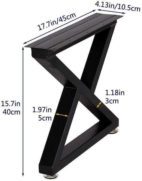 Metal Table Legs 16 Inch Desk Legs Heavy Duty Industrial Dining Table Legs Z Shape Coffee Table Legs DIY Iron Bench Legs, Furniture Legs(H16”xW17.7”, Set of 2) - - AmazonSmile Industrial Metal Table, Table Legs Diy, Metal Coffee Table Legs, Diy Table Legs, Metal Desk Legs, Steel Furniture Design, Iron Table Legs, Metal Furniture Legs, Wood Table Design