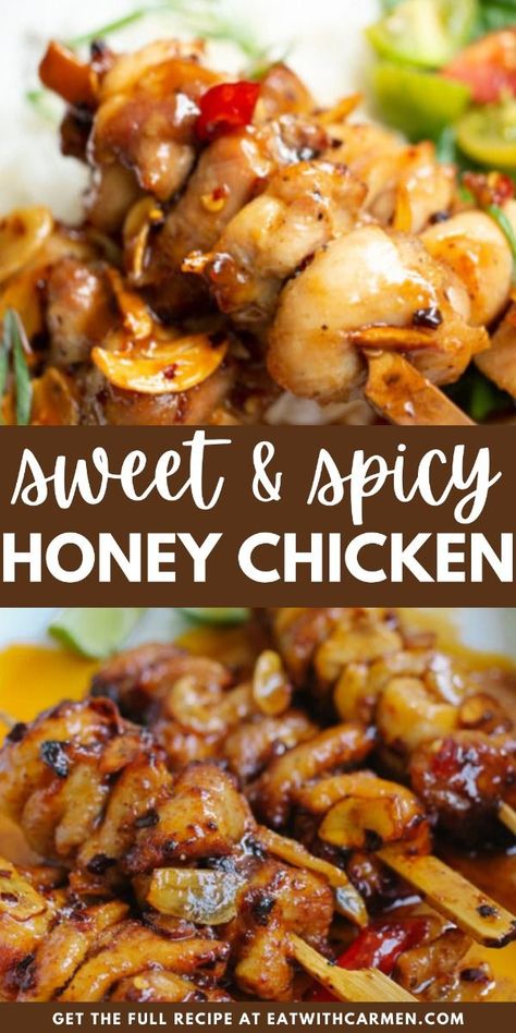 Spicy Honey Chicken: Get a kick of flavor with this spicy honey chicken recipe, a perfect balance of sweet and heat. Spicy Chicken Alfredo, Spicy Chicken Enchiladas, Honey Sauce For Chicken, Spicy Chicken Dip, Spicy Chicken Chipotle Pasta, Spicy Honey Chicken, Healthy Fall Dinner, Honey Chicken Recipe, Chicken Gravy Recipe