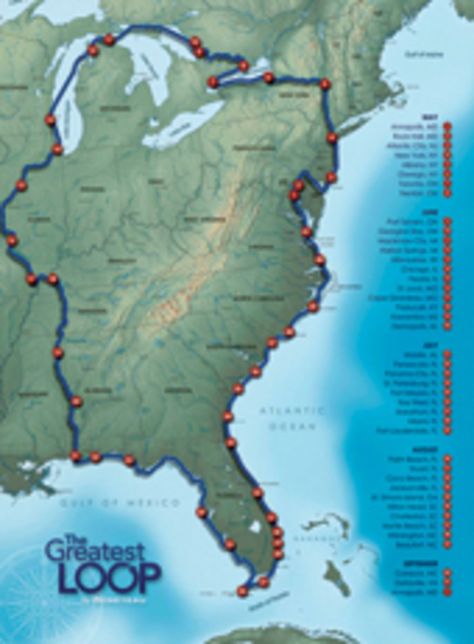 Great Loop, Cruise Boat, Intracoastal Waterway, The Great Lakes, Route Map, Hudson River, Mississippi River, Power Boats, The Atlantic