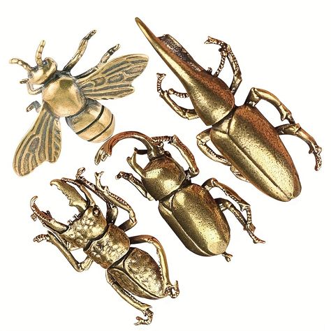 Faster shipping. Better service Beetle Decorations, Insect Decor, Bureau Decor, Home Office Garden, Insect Crafts, Brass Animals, Long Horn, Metal Animal, Brass Figurines