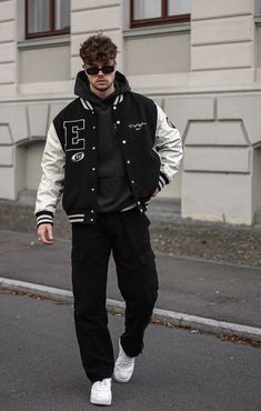 #BEAUTY, #RELATIONSHIPS #Fashion #Animals #Outfits #Winter Outfits #Animals Varsity Jackets For Men Outfits, Varsity Jacket For Men, Styling Varsity Jacket Man, Letterman's Jacket Outfit, Mens Outfit Ideas Street Style Fashion, Aesthetic Jackets Men, Lettermen Jacket Outfit Men, Men’s Varsity Jacket, Black Letterman Jacket Outfit Men