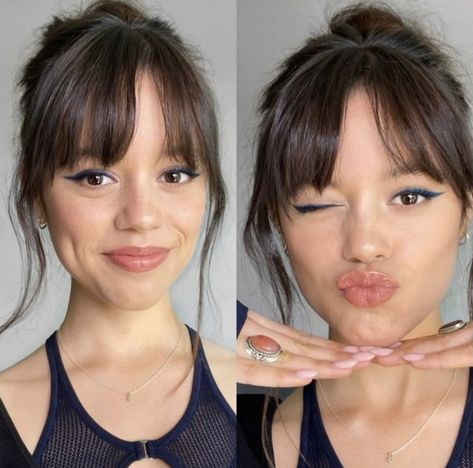 Curtain Bangs Jenna Ortega, Jenna Ortega Bangs, Bangs Inspiration, Wispy Bangs, Fringe Hairstyles, Long Hair With Bangs, Haircuts With Bangs, Jena, Jenna Ortega