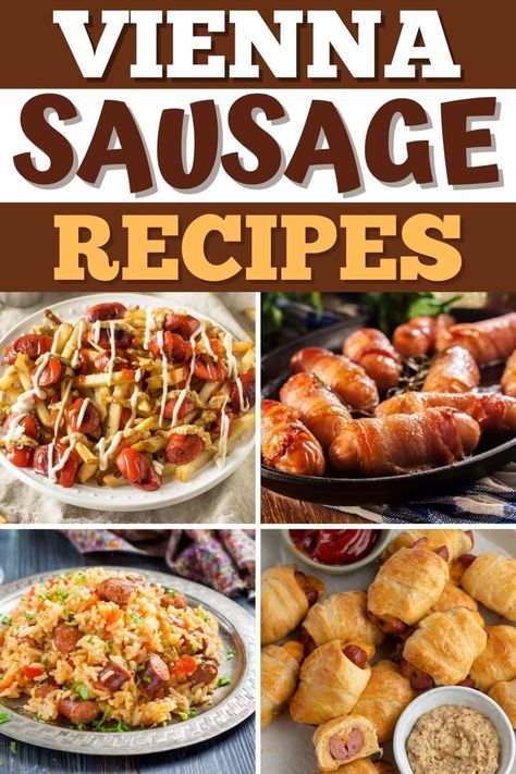 Canned Vienna Sausage Recipes, Small Sausages Recipes, Sausage Brats Recipes, Recipes With Vienna Sausages, Vienna Sausage Recipes Dinners, Vienna Sausage Recipes Appetizers, Sausage Dog Recipes, Little Smokies Recipes Meals, Lil Smokies Recipes Dinner