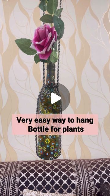 Jagwant Singh on Instagram: "Easy way to Hang Bottle for Plants 🪴

 #plants #garden #gardening #decor #decoration #bottle #bottles #recycle #recycling #diy #hanging #flowers #flower #useful #easy #fun #hacks #lifehacks" Diy Hanging Flowers, Bottle Planters, Fun Hacks, Hanging Wall Vase, Recycling Diy, Hanging Plants Diy, Gardening Decor, Plants In Bottles, Cords Crafts