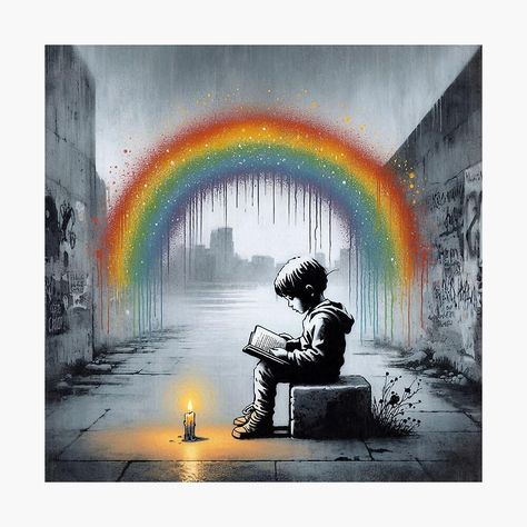 Get my art printed on awesome products. Support me at Redbubble #RBandME: https://www.redbubble.com/i/photographic-print/Urban-Rainbow-A-Beacon-of-Hope-by-illustrique/162233004.6Q0TX?asc=u Boy Drawing, Beacon Of Hope, Art Boards, Art Designs, Photographic Print, Photo Printing, Street Art, Awesome Products