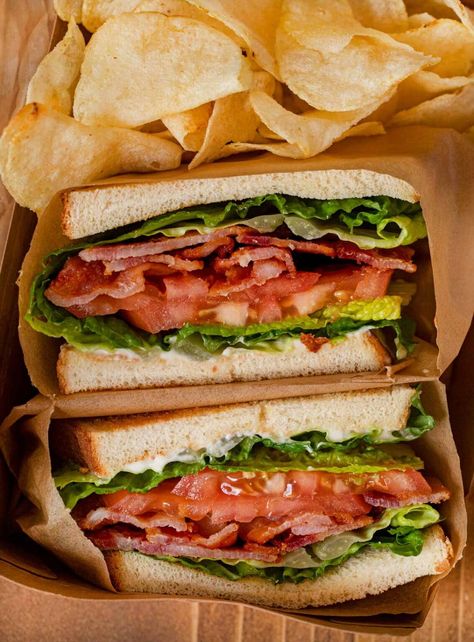 The Ultimate BLT Sandwich recipe for the classic bacon, lettuce, and tomato sandwich. This quick lunch recipe includes tips for the best ingredients plus delicious and easy BLT variations! Blt Sandwich Aesthetic, Blt Sub Sandwiches, Blt Recipe, Bacon Lettuce And Tomato Sandwich, Cafe Lunch, Ultimate Blt Sandwich, Deli Sandwiches Recipes, Breakfast Blt, Sandwich Recipes Dinner