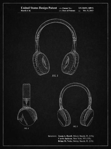 size: 12x9in Giclee Print: PP612-Vintage Black Headphones Patent Poster by Cole Borders : Cole Borders/artlicensing.com Grunge Posters Room Wall Art, Grunge Headphones, Poster Rock, Printable Wall Collage, Room Things, Grunge Posters, Grunge Pictures, Red Bathroom, Black Grunge