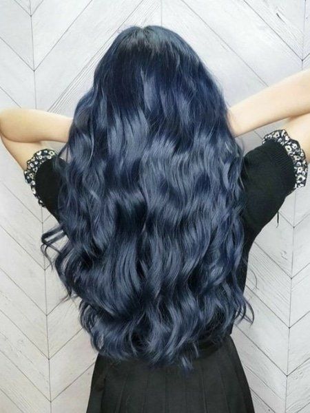 30 Stunning Blue Hair Color Ideas for Women (2022) - The Trend Spotter Cool Blue Hair, Smokey Blue Hair, Ash Blue Hair, Blue Hair Ideas, Blue Black Hair Dye, The Trend Spotter, Blue Black Hair, Dark Blue Hair, Black Hair Dye