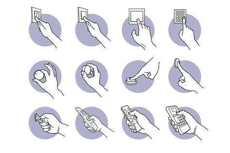 Switch Drawing, Push The Button, Concept Sketches, Hand Drawing Reference, Press The Button, Hand Reference, Instructional Design, Hand Sketch, Vector Hand