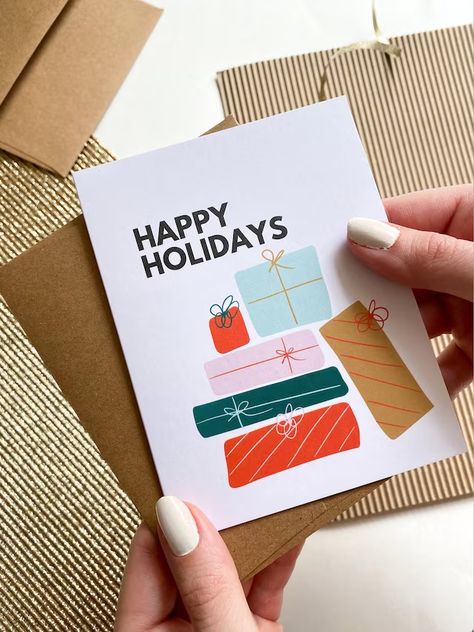 Minimalist Christmas Card, Happy Holiday Gifts, Coworkers Birthday, Corporate Holiday Cards, Business Christmas, Holiday Gift Card, Happy Holiday Cards, Corporate Gifting, Appreciation Cards