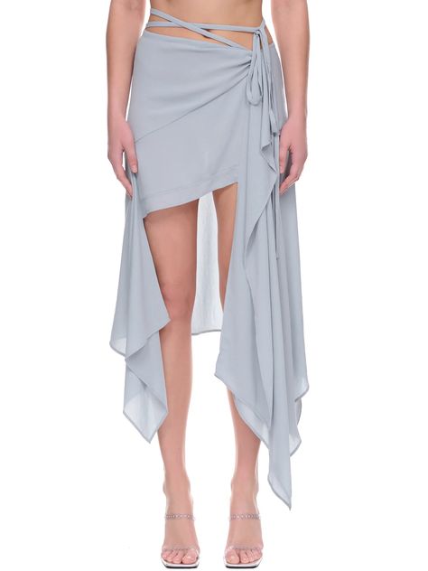 acne studios Skirt Draping, Ruffle Mini Skirt, Draped Dress, Ruffle Skirt, Dance Costumes, Mini Skirt, Acne Studios, Light Blue, Mini Skirts