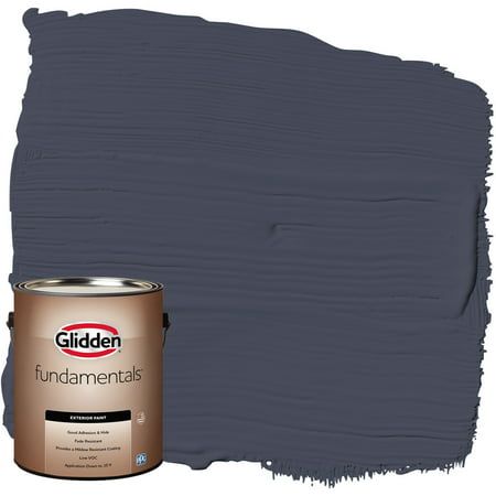 Glidden Fundamentals Exterior Paint Black Flame, Semi-Gloss, 1 Gallon is a low-VOC liquid paint that provides good adhesion and hide, good fade resistance, and provides a mildew resistant coating. Recommended for use on properly prepared outdoor surfaces such as wood, brick, concrete/masonry, stucco, metal, and vinyl siding.* Select the best sheen for your project. Flat is an ideal finish for siding walls. Satin is an ideal finish for front doors, windows and shutters. Semi-Gloss is an ideal fin Painting Vinyl Siding, Dark Granite, Interior Wall Paint, Paint Black, Flat Interior, Liquid Paint, Painting Quotes, Paint Brands, Vinyl Siding