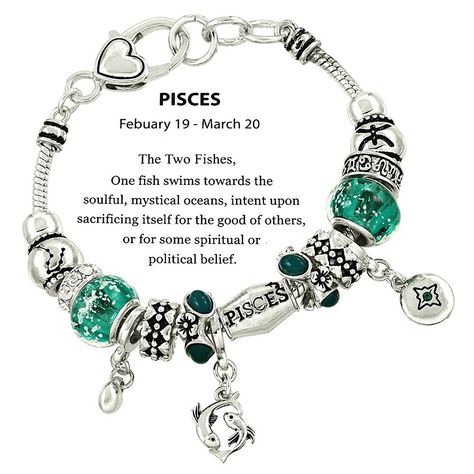 Zodiac Sign Pisces Horoscope Charm Bracelet Silver Tone Gift Boxed - CN11STV66HF - Home, Bracelets, Strand, 2369  #Bracelets #jewelry #fashion #women #outfits #Strand Zodiac Sign Pisces, Pisces Horoscope, Pisces And Capricorn, Aries And Scorpio, Charm Bracelet Silver, Simple Silver Jewelry, Zodiac Signs Pisces, Latest Jewellery Trends, Astrology Gift