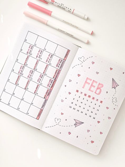 Diario Bullet, Minimalist Bullet Journal, Bullet Journal Work, Bullet Journal Minimalist, February Bullet Journal, Bullet Journal Month, Bullet Journal Ideas Templates, Creating A Bullet Journal, Bullet Journal Mood Tracker Ideas