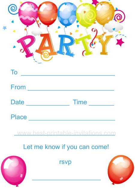 Printable Kids Birthday Party Invites - Free invitations from www.best-printable-invitations.com Online Birthday Invitations, Free Party Invitations, Free Printable Birthday Invitations, Free Printable Invitations, Printable Invitation Templates, Free Invitation Templates, Birthday Party Invitation Templates, Party Invitations Printable, Boy Birthday Invitations