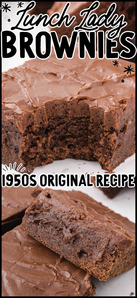 Lunch Lady Brownies Recipe
Deliciously rich, these Lunch Lady Brownies are a decadent and fudge-like treat and completely worth cutting the lunch line for. Simple to make and smothered with a thick, homemade chocolate frosting, it’s easy to see why everyone is obsessed with this 50-year-old classic recipe. Lunch Lady Brownies, Recipe For Lunch, Homemade Chocolate Frosting, Best Brownie Recipe, Brownies Recipe Homemade, Brownie Desserts, Lunch Lady, Brownies Recipe Easy, Best Brownies