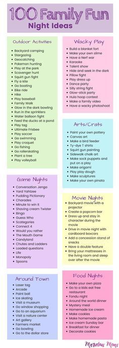 Family Fun Night Ideas Kids, Family Fun Night Ideas, Playing With Kids, Uppfostra Barn, Projek Menjahit, Fun List, Family Fun Night, Mind Maps, Family Night