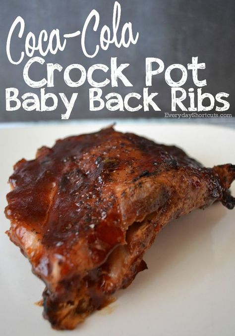 There are 2 ways you can make fall off the bone Crock Pot Coca-Cola Baby Back Ribs either by throwing everything in the Crock Pot or caramelizing them. Crock Pot Baby Back Ribs, Baby Back Ribs Rub, Ribs Rub, Crockpot Ribs, Slow Cooker Ribs, Back Ribs, Crockpot Dishes, Baby Back Ribs, Bbq Ribs