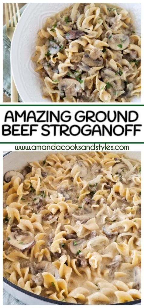 Fast Beef Dinner Recipes, Hamburger Stroganoff With Mushroom Soup, Beer Stroganoff Recipe, Ground Beef Stroganoff No Mushrooms, Home Made Beef Stroganoff Recipe, Beef Stroganoff With Cream Of Mushroom, Homemade Stroganoff Sauce, Beef Stroganoff Stove Top, Beef Stragonoff Recipe