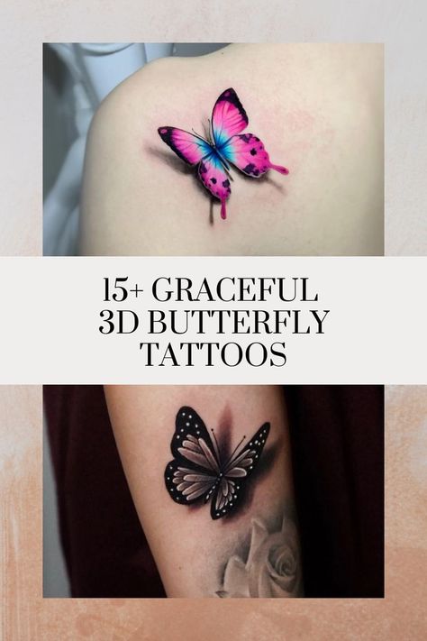 If you are looking for a unique and fun butterfly tattoo design, we strongly recommend considering the 3D style. Tattoos created in this style have a realistic look and incredible visual effects. Realistic Butterfly Tattoo, Purple Butterfly Tattoo, Butterfly Tattoo Design, Colorful Butterfly Tattoo, 3d Butterfly Tattoo, Unique Butterfly Tattoos, Butterfly Tattoo On Shoulder, Rainbow Tattoos, Panda Tattoo