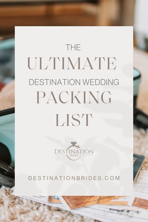 A full list of everything you'll need for your destination wedding, with insider tips and advice. Destination Wedding Packing, Wedding Packing List, Destination Wedding Packing List, Beach Wedding Color Palette, Wedding Packing, Tropical Honeymoon, Tropical Wedding Theme, Beach Wedding Colors, Destination Bride