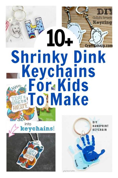 Christmas Shrinky Dink Ideas For Kids, Shrinky Dink Ideas Father's Day, Shrink Keychain Diy, Shrink Art Keychain, Shrink Wrap Keychain, Shrink Plastic Keychain Ideas, Plastic Shrink Keychain, Shrinking Plastic Keychain, Shrink Paper Crafts