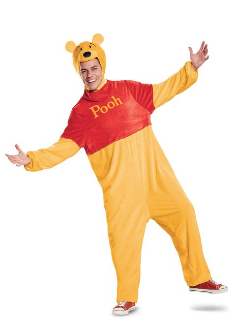 Winnie The Pooh Outfit, Piglet Ears, Pooh Costume, Winnie The Pooh Costume, The Hundred Acre Wood, Yellow Gloves, Mens Halloween, Happy Eyes, Classic Disney Characters