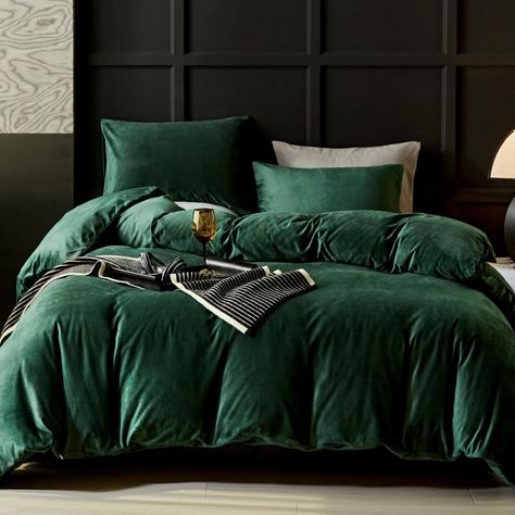 PRICES MAY VARY. 【Ultra Soft Velvet】WAEMDERN velvet duvet cover is made of high quality velvet , has a fluffy feel and silky touch and provides better warmth, softness and breathability. Offering you the ultimate comfortable sleeping experience, just like sleeping on a cloud, allowing you to fully relax in bed 【Luxurious Appearance】This Emerald Green duvet cover adopts solid color and is specially designed to change the shade of the color by touching the surface of the cover. In addition, our be Warm Bedding, Velvet Duvet Cover, Flannel Duvet Cover, Emerald Green Velvet, Cozy Sleep, Velvet Duvet, Flannel Bedding, Green Duvet Covers, Reversible Comforter