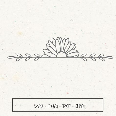 Doodle Daisy Flower, Daisy Cricut Template, Flower Border Doodle, Daisy Flower Doodle, Simple Svg Designs, Daisy Border Design, Small Border Designs, Flower Border Design Simple, Wedding Sign Cricut