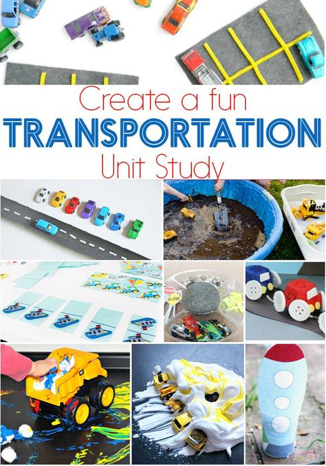 A transportation unit study is a great way to learn. Perfect for a transportation theme in preschool, kindergarten or elementary! via @lifeovercs Transportation Science, Kindergarten Transportation, Transportation Preschool Activities, Transportation Theme Preschool, Micro Creche, Transportation Unit, Transportation Activities, Transportation Crafts, Transportation Preschool