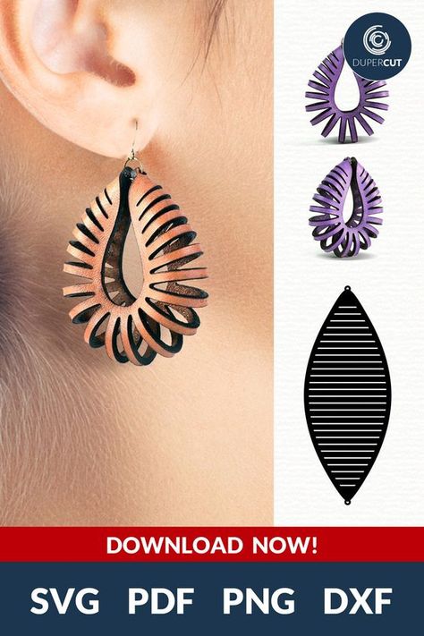 Sculpted Nautilus Earrings - SVG / PDF / DXF Laser cut files #lasercutfiles laser cut files svg #lasercutfilessvg laser cut 3d files #lasercut3dfiles pattern #pattern  patterns #patterns templates #templates 1.469 Sculpted Earrings, 3d Earrings, Jewelry Template, Leather Jewelry Making, Handmade Leather Jewelry, Idee Cricut, Diy Leather Earrings, Leather Jewelry Diy, Laser Cut Jewelry