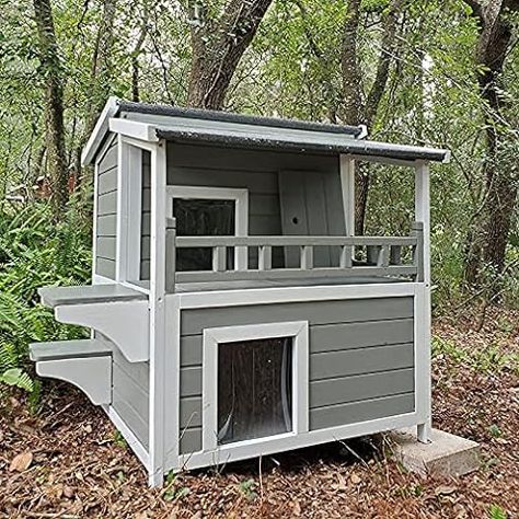 Wooden Dog House Cat House for Outdoor and Indoor, Pet Houses Dogs, Cats, Bunnies and Other Small Animals : Amazon.co.uk: Pet Supplies Feral Cat Shelter, Feral Cat House, Wooden Cat House, Cat Houses Indoor, Cat Cage, Outdoor Cat Enclosure, Feral Cat, Outdoor Cat House, Outdoor Shelters