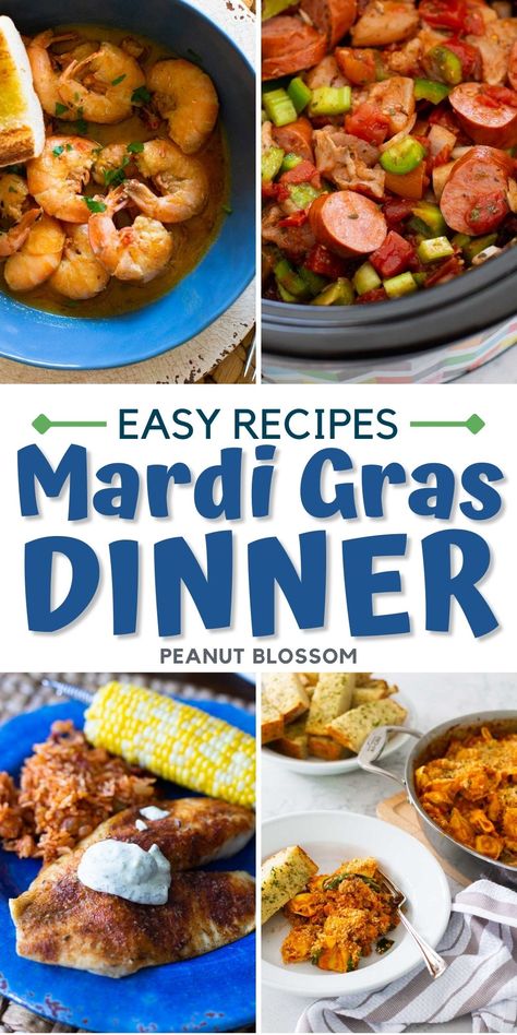 Mardi Gras Dinner Ideas, Mardi Gras Recipes Easy, Mardi Gras Dinner Party, Mardi Gras Appetizers, Cajun Dinner, Fat Tuesday Food, Mardi Gras Party Food, Mardi Gras Recipes, Mardi Gras Dinner