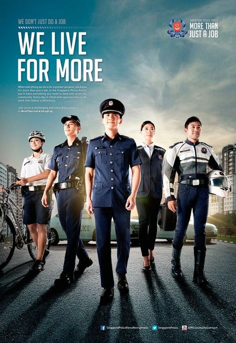 Singapore Police Force, Employer Branding Campaign, Hr Ideas, Recruitment Campaign, Recruitment Ads, Police Quotes, Social Media Campaign Design, Recruitment Marketing, Annual Report Covers